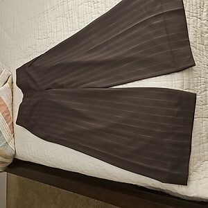 Loft size 4 wide leg dress pants brown withorage pin stripes